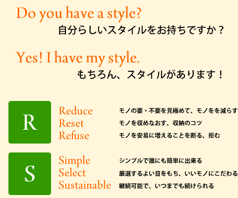 Do you have a style? 炵X^CłH Yes! I have my style. AX^C܂I